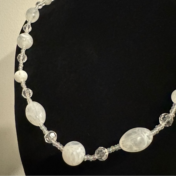 ⚜️3 for $30⚜️ Long White Translucent Acrylic Beaded Necklace (Station Necklace) - Picture 4 of 9